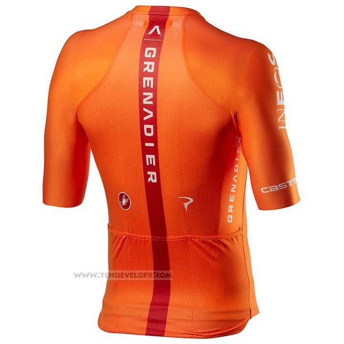2021 Maillot Cyclisme Ineos Grenadiers Orange Manches Courtes et Cuissard